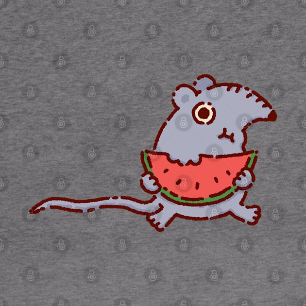 Rat with a watermelon by Tinyarts